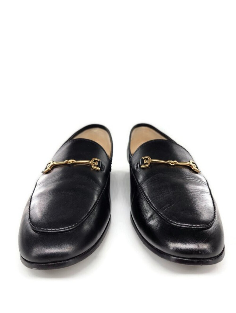 Sam Edelman Loraine Black Leather Gold Horsebit Slip-On Loafer Flats - Picture 3 of 12